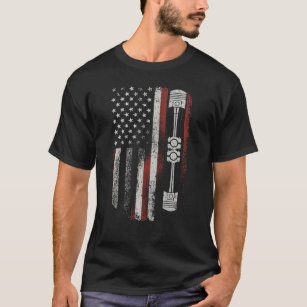 Vintager Patriotischer Amerikanischer Flag Pistole T-Shirt