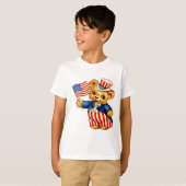 Vintager patriotischer Bär scherzt T - Shirt (Vorne ganz)