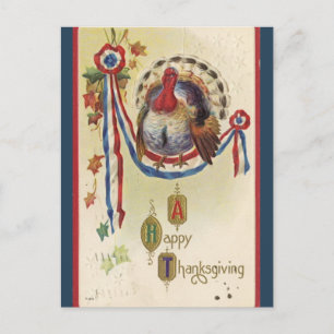 Vintager patriotischer Erntedank Postkarte