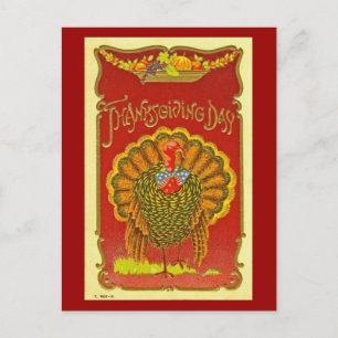 Vintager patriotischer Erntedank Türkei Postkarte
