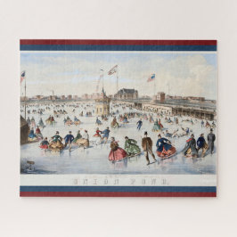 Vintager Patriotischer Gewerkschaft Pond Skaten Ri Puzzle