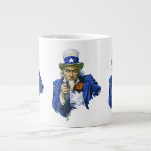 Vintager Patriotischer Onkel Sam mit Star Hat und  Jumbo-Tasse