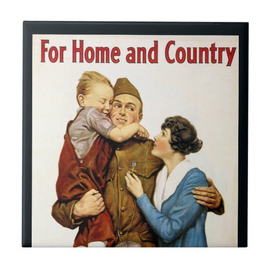 Vintager Patriotischer Soldat für das Darlehen für Fliese (Vorderseite)