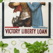 Vintager Patriotischer Soldat für das Darlehen für Geschirrtuch (Gefaltet)