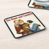 Vintager Patriotischer Soldat für das Darlehen für Getränkeuntersetzer (Linke Seite)