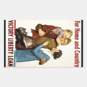 Vintager Patriotischer Soldat für das Darlehen für Rechteckiger Aufkleber