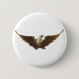 Vintager Patriotismus American Bald Eagle Bird Fli Button
