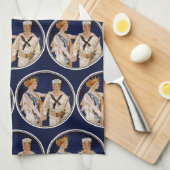 Vintager Patriotismus, Lady Liberty mit Marine Sea Geschirrtuch (Viertel Falte)