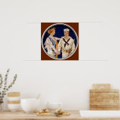 Vintager Patriotismus, Lady Liberty mit Marine Sea Poster (Küche)