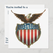 Vintager Patriotismus, Stolzer Adler über amerikan Einladung (Vorne/Hinten)