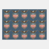 Vintager Patriotismus, Stolzer Adler über amerikan Geschenkpapier Set (Vorderseite 2)