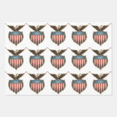 Vintager Patriotismus, Stolzer Adler über amerikan Geschenkpapier Set (Vorderseite)