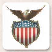 Vintager Patriotismus, Stolzer Adler über amerikan Getränkeuntersetzer (Vorderseite)