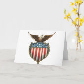 Vintager Patriotismus, Stolzer Adler über amerikan Karte (Gelbe Blume)
