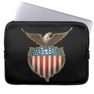 Vintager Patriotismus, Stolzer Adler über amerikan Laptopschutzhülle