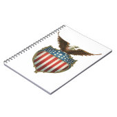 Vintager Patriotismus, Stolzer Adler über amerikan Notizblock (Linke Seite)
