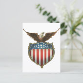 Vintager Patriotismus, Stolzer Adler über amerikan Postkarte (Stehend Vorderseite)