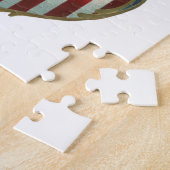 Vintager Patriotismus, Stolzer Adler über amerikan Puzzle (Seite)