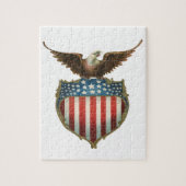 Vintager Patriotismus, Stolzer Adler über amerikan Puzzle (Vertikal)