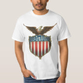 Vintager Patriotismus, Stolzer Adler über amerikan T-Shirt (Vorderseite)
