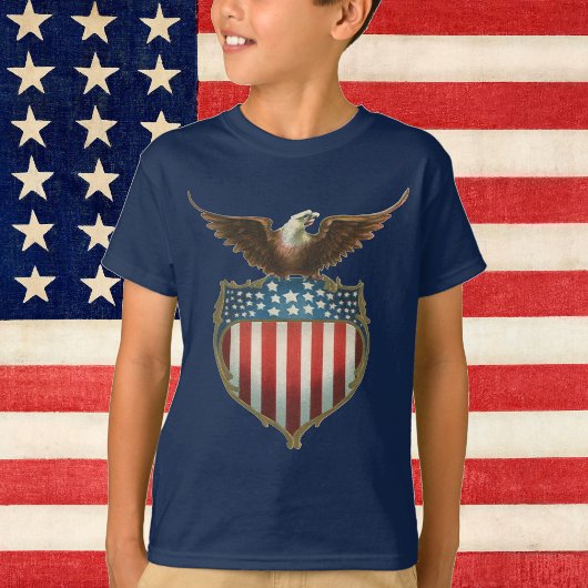 Vintager Patriotismus, Stolzer Adler über amerikan T-Shirt