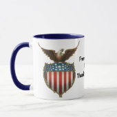 Vintager Patriotismus, Stolzer Adler über amerikan Tasse (Links)