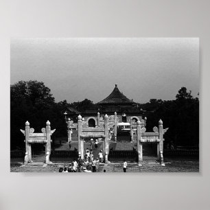 Vintager Pekintempel im Parc de Himmels Poster