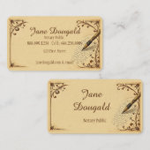 Vintager Pen Klassischer Notar Visitenkarte (Vorne/Hinten)