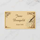 Vintager Pen Klassischer Notar Visitenkarte (Rückseite)