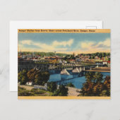 Vintager Penobscot River, Bangor, Maine Postkarte (Vorne/Hinten)