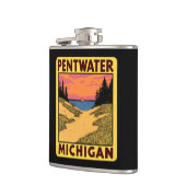 Vintager Pentwater-Michigan-Flask Flachmann (Links)