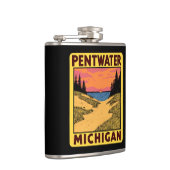 Vintager Pentwater-Michigan-Flask Flachmann (Rechts)