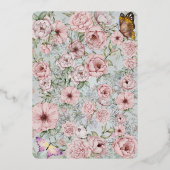 Vintager Peony Foil UAWG Response Card Folieneinladung (Rückseite)