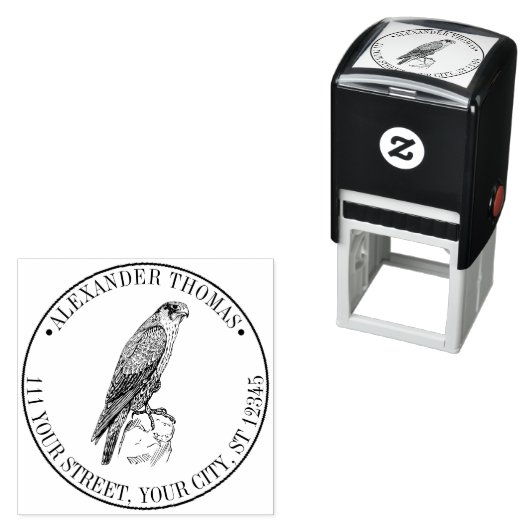 Vintager Peregrine Falcon Name Adresse Permastempel (Beispiel)