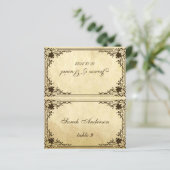 Vintager Pergament-Gedruckter Name Hochzeitsstiftu (Stehend Vorderseite)