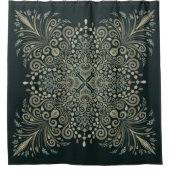 Vintager PerleMandala Duschvorhang (Vorderseite)