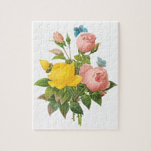 Vintager Perser Gelber Rosentee Rose von Redoute Puzzle (Vertikal)