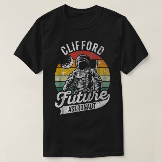 Vintager Personalisierter Clifford Future Astronau T-Shirt (Design vorne)