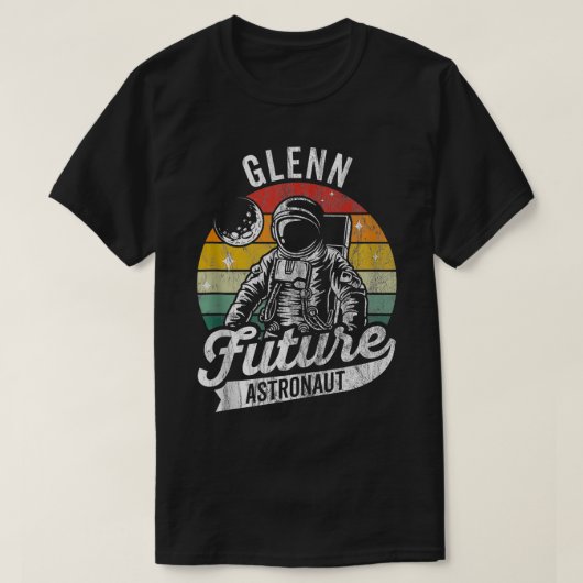 Vintager Personalisierter Glenn Future Astronaut S T-Shirt (Design vorne)