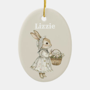 Vintager Personalisierter Ostersonnenkorb Keramik Ornament