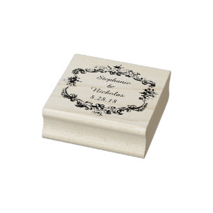 Vintager personalisierter Text-Rahmen Gummistempel
