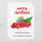 Vintager Personalisierter Truck Weihnachten Dankeskarte (Vorne/Hinten)