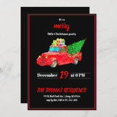 Vintager Personalisierter Truck Weihnachten Einladung (Vorne/Hinten)