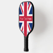 Vintager Personalisierter Union Jack Pickleball Schläger (Links)