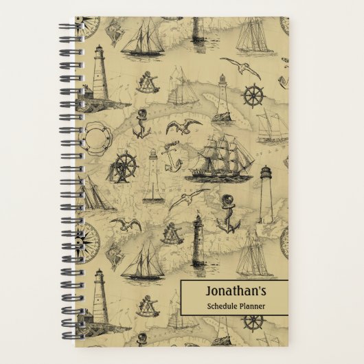 Vintager Personalisierter Wochenplan Planer (Vorderseite)