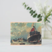 Vintager Personenverkehr im Hafen Postkarte (Stehend Vorderseite)
