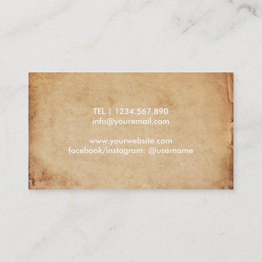 Vintager persönlicher Kochs-Ereignis-Catering Visitenkarte (Rückseite)