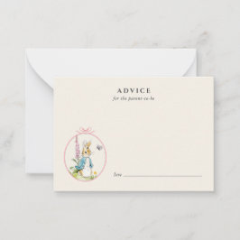 Vintager Peter Kaninchenbeirat für kleine Mädchen Hinweiskarte