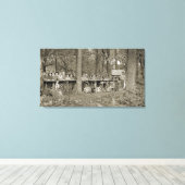Vintager Pfadfinder-Truppentruppe Camping Foto der Leinwanddruck (Insitu (Holzboden))