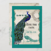 Vintager Pfau 5 - Save the Date (Vorne/Hinten)